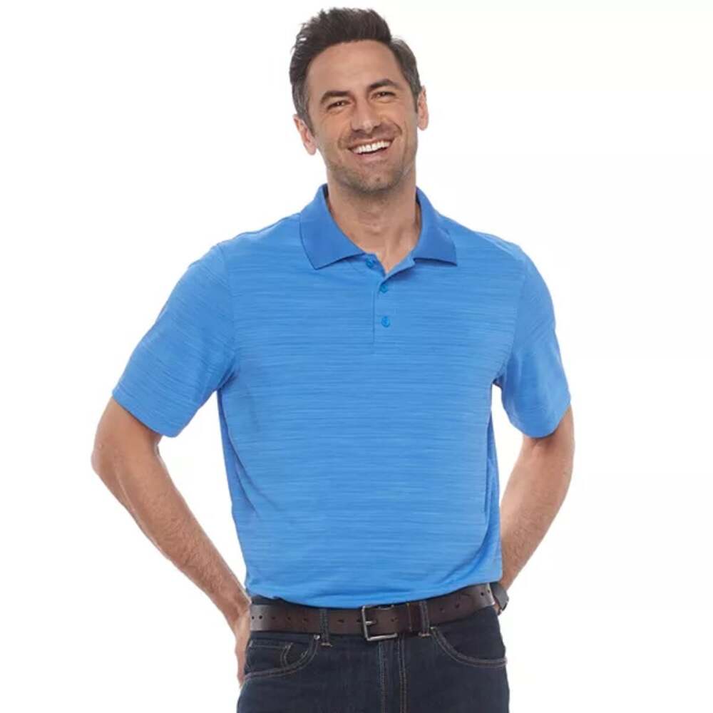 Croft & Barrow Performance Blue Short Sleeve Polo Shirt Men's Size XXL